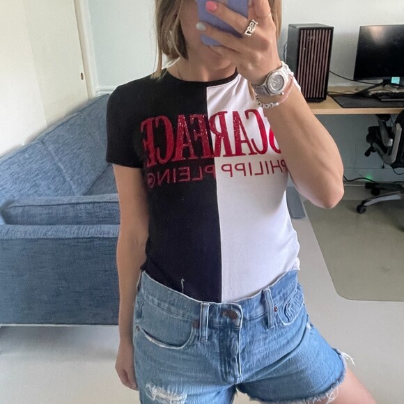 Philipp Plein Scarface Colorblock T-Shirt Black White XS - Picture 1 of 10